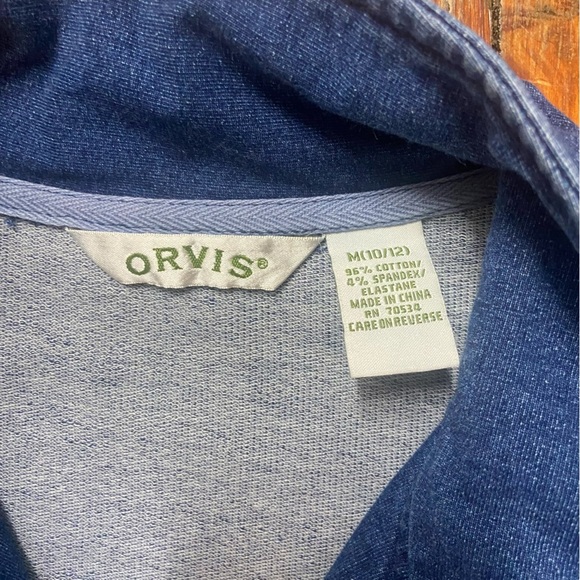 Orvis Women’s  Blue Denim Jacket Size M Full Zip Stretch Casual Outdoors Spring - Picture 11 of 13